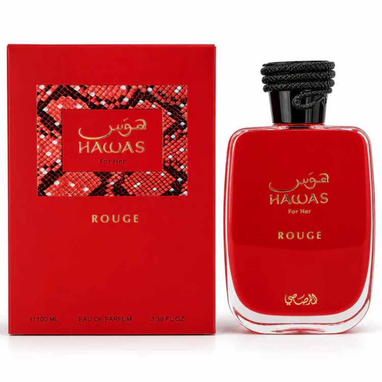 Rasasi Hawas Rouge EDP 100ML for Women available at Luca Perfumes Qatar – luxurious women’s fragrance perfume in Qatar
