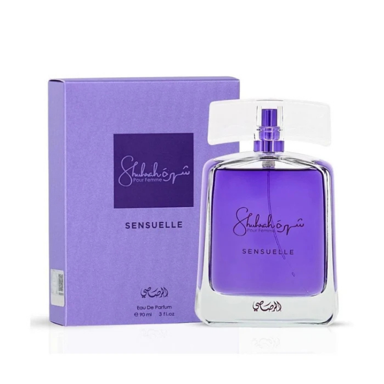 Rasasi Shuhrah Pour Femme Sensuelle Eau De Parfum 90ML at Luca Perfumes Qatar – elegant floral and sensual women’s fragrance available in Qatar with fast delivery.
