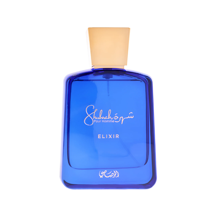 Rasasi Shuhrah Pour Homme Elixir Eau De Parfum 90ML at Luca Perfumes Qatar – bold woody and aromatic men’s fragrance available in Qatar with fast delivery.
