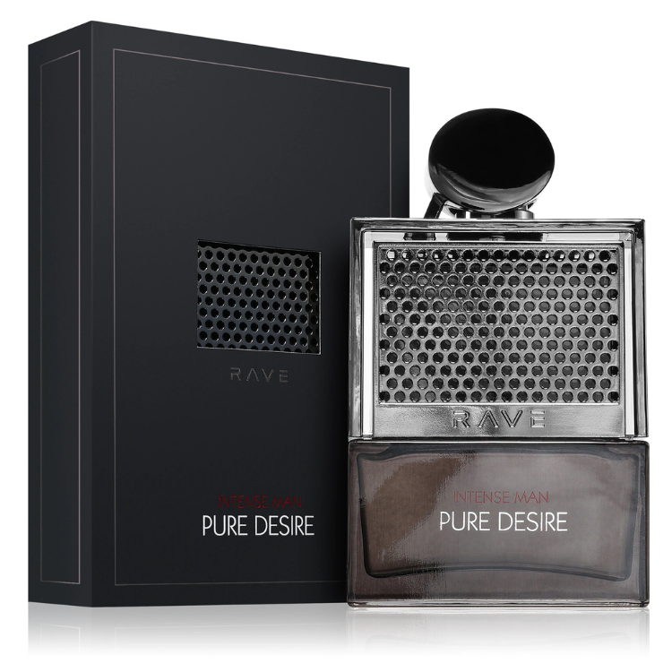 Rave Pure Desire Intense Man EDP 100ML available at Luca Perfumes Qatar – bold, intense men’s fragrance perfume in Qatar.