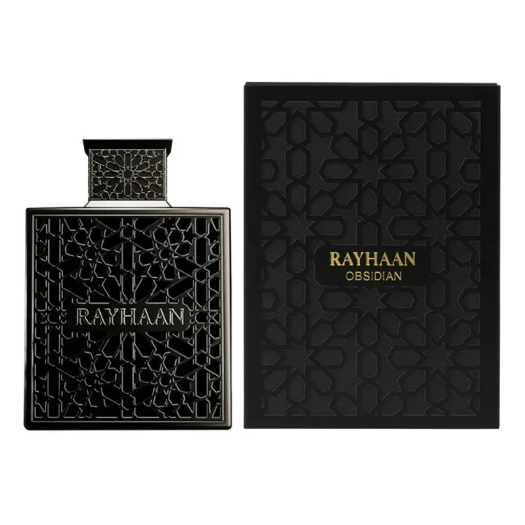 Rayhaan Obsidian EDP 100ML available at Luca Perfumes Qatar – luxury dark fragrance perfume in Qatar
