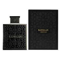 Rayhaan Obsidian EDP 100ML available at Luca Perfumes Qatar – luxury dark fragrance perfume in Qatar
