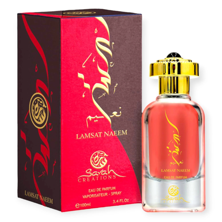 Sarah Creations Lamsat Naeem 100 ML EDP at Luca Perfumes Qatar, original unisex Arabic perfume with caramel, vanilla, musk and woody notes available in Doha, Qatar with fast delivery.