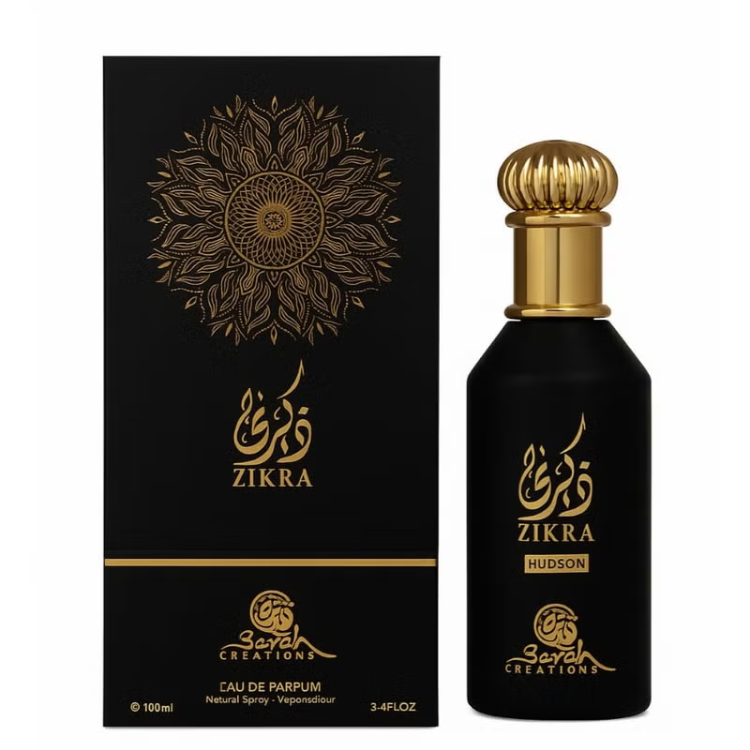 Sarah Creations Zikra Hudson 100 ML EDP at Luca Perfumes Qatar, original unisex perfume with blackcurrant, saffron, rose, patchouli and amber notes available in Doha, Qatar with fast delivery.