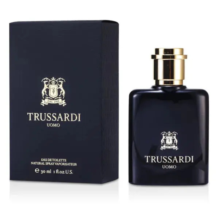 Trussardi Uomo 100 ML EDT original men’s perfume available at Luca Perfumes Qatar – fresh aromatic woody fragrance in Doha Qatar
