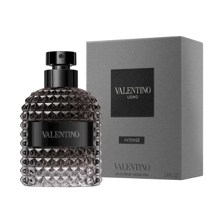 Valentino Uomo Intense 100 ML EDP original men’s perfume available at Luca Perfumes Qatar – bold rich woody spicy fragrance in Doha Qatar
