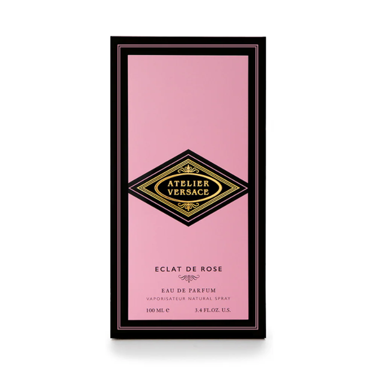 “Versace Atelier Eclat De Rose 100ml EDP perfume with soft elegant rose scent, original fragrance in Qatar”
