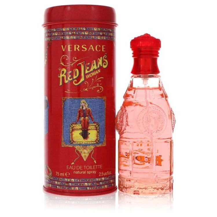“Versace Red Jeans Woman 75ml EDT perfume with sweet fruity floral scent, original fragrance in Qatar”
